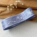 Ruban de satin violet avec motifs étoiles et lune argentés pour bricolage DIY - Violet