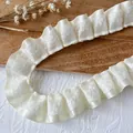 Ruban de dentelle plissée blanc crème Morandi 3m pour vêtements DIY et accessoires cheveux - Jaune Pâle