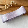 Ruban violet lavande avec motifs holographiques d'étoiles et de lunes pour DIY - Violet