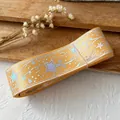 Ruban gros-grain jaune avec motif étoiles pour loisirs créatifs et décor - Orange