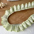 Bordure dentelle plissée vert clair 3m avec maille blanche pour couture DIY et cheveux - Vert fruit