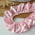 Pink satin pleated lace trim with glossy finish for DIY doll clothes and accessories - No.24 Diagonal Pink