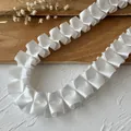 Ruban de dentelle en satin plissé blanc pour couture DIY et décoration de vêtements - Style Satin à Plis Creux (Style-03) / Blanc