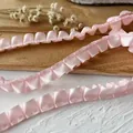 Light pink ruffled ribbon for DIY sewing and Lolita dress craft decoration - No.26 Shiny Satin Pink