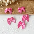 Lazo de satén rosa hecho a mano para accesorios de pelo DIY y decoración de regalos - Lazo Mediano (1 cm de Ancho) / Rosa Rojo
