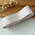 Ruban laser holographique rose avec motifs d'étoiles pour bricolage et décoration - Rose