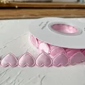 Pink heart-shaped satin ribbon roll for gift wrapping and DIY crafts decoration - Heart Shape / Pink