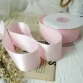 Light pink double-sided satin ribbon 4cm wide for wedding bows and hair accessories - Light Pink
