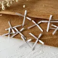 Handgefertigte silbergraue Satinschleifen für Bastelarbeiten und Haarschmuck - Mini-Schleife / 10 Stück/Packung (0.3cm Bandbreite) / Dunkelgrau