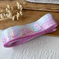 Nastro sfumato laser con stelle e luna per artigianato fai-da-te e regali decorati - Gatto Sfumato Rosa Bianco / Lunghezza 4.5m x Larghezza 2.5cm