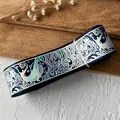 Nastro decorativo blu scuro con balena e onde olografiche per artigianato fai-da-te - Nero