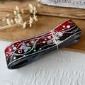 Gradiënt lint met vlinderprint en zilveren sterren voor DIY-ambachten en decoratie - Jiangmo (Dieprood Zwart Gradiënt)