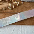 Nastro olografico con motivi di balene e onde per decorazioni fai-da-te creative - Rosa Chiaro