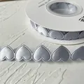 Silver grey heart shaped satin ribbon for DIY sewing and elegant gift decoration - Heart Shape / Gray