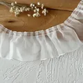 White pleated organza lace trim for DIY crafts and handmade doll clothing decoration - White