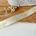 Nastro celeste grigio chiaro con farfalle dorate e motivi lunari per artigianato fai-da-te - Grigio Oro Farfalla Stella