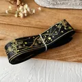 Nastro nero con motivi dorati di farfalle e stelle per decorazioni fai-da-te - Nero Oro Farfalla Stella