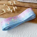 Ruban dégradé rose et bleu avec étoiles holographiques pour loisirs créatifs DIY - Météore Rose Cyan / Pack Standard