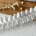 White pleated satin lace trim ribbon for DIY sewing and handmade garment decoration - Box Pleated Satin Edge (Style-40) / White