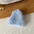 Light blue plush faux fur wings decoration for DIY hair accessories and craft making - Fog Blue Cat Ears