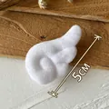 5cm white plush devil wings for DIY lolita crafts and accessories on wood surface - No.1 Double Sided Plush Small Wings / White