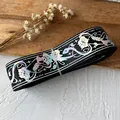 Nastro olografico nero con stampe di serpenti e fiori per decorazioni artigianali fai-da-te - Rotolo Standard / Nero