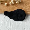 Black plush demon wing DIY accessory for Lolita crafts and decorative fan hairpins - No.1 Double Sided Plush Small Wings / Black