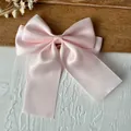 Lazo de satén rosa claro de doble capa para decoración de bolsos DIY a mano - 10 cm x 10 cm / Rosa Claro
