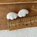 Pair of white plush angel wings with embossed feather texture for DIY accessories - No.3 Double Sided Thick Plush Wings / White
