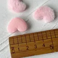 Pink plush heart charm for DIY accessories showing soft fur and woven texture - Pink Heart