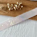 Nastro in poliestere viola con farfalle laser iridescenti per decorazioni fai-da-te - Grande Rosa Chiaro Argento Farfalla