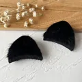 Furry black plush cat ears for Lolita DIY crafts and Cosplay accessories decoration - Small Black Cat Ears