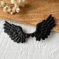 Handmade black embroidered angel wings made of PU leather for Lolita DIY accessories - No.7 Non-Plush Angel Wings / Black