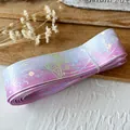Paars en roze gradiënt DIY-lint met vlinder- en maanpatronen op een houten ondergrond - Lengte 4,5m, Breedte 2,5cm / Fenbai (Roze Wit Gradiënt)