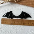 Black PU leather bat wing accessory with embossed bone texture for DIY Lolita decor - No.10 PU Leather Large Devil Wings / Black