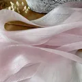 Light pink pearlescent wrinkled chiffon ribbon for DIY crafts and fan decoration - Light Pink