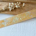 Nastro di raso giallo zenzero con motivi a farfalla e luna per artigianato e regali - Arancione Argento Farfalla Stella