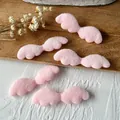 Five pink plush angel wing patches for Lolita hair accessories and DIY craft projects - No.3 Double Sided Thick Plush Wings / Pink