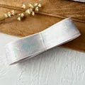 Holographic rose and cross pattern ribbon in pale pink satin finish for DIY crafts - Light Pink