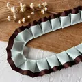 Geplooid ripslint in muntgroen en donkerbruin voor doe-het-zelf handwerk en decoratie - Eén Meter (Breedte 2.5CM) / Muntgroen en Chocolade