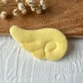 Pale yellow plush bat wings for DIY Lolita hair clips and craft decorations - No.1 Double Sided Plush Small Wings / Yellow