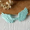 Light blue satin angel wings DIY accessory for Lolita hairpins and craft decoration - No.7 Non-Plush Angel Wings / Dark Mint Green