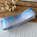 Nastro sfumato con motivo a farfalla e stella cangiante per decorazioni fai-da-te - Sfumato Viola-Blu Argento Farfalla