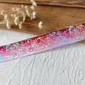 Holographic rose and poker card ribbon with laser gold foil for DIY Ita bag decor - Plain Silver / Red White Silver Pattern / Long Roll