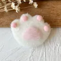 Plush cat paw DIY accessory in white and pink color for handmade crafts decoration - White Paw