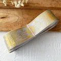 Grijs lint met gouden astrologiepatronen en hemelse motieven op houten basis - Standaardrol / Lichtgrijs Met Goud Ster Maan