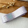 5 yards of purple laser ribbon with rose pattern for DIY ribbon bows and bag decor - Light Purple