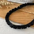 Pleated black satin lace trim ribbon for DIY clothing decoration and dress hem - 5m Long, approx 1.2-1.5cm Wide / Black
