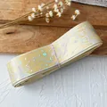 Nastro decorativo in raso giallo con farfalle e stelle per creazioni fai-da-te - Grande Giallo Argento Farfalla Stella