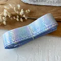 Blue laser ribbon with magic star patterns for DIY bags and accessory decoration - Purple Blue Silver Mystical Pattern / Standard Style